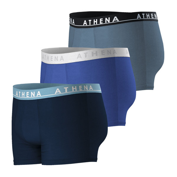 ATHENA Lot De 3 Boxers Homme Easy Color Bleu-Gris Photo principale