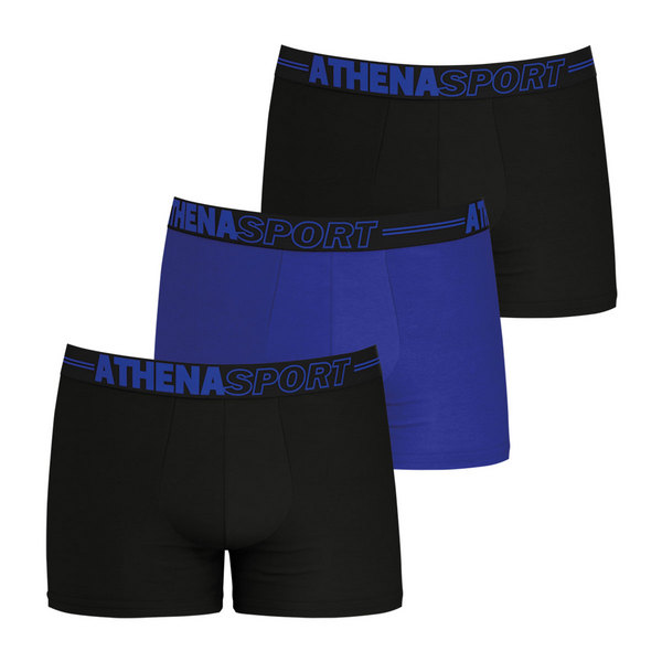 ATHENA Lot De 3 Boxers Homme Ecopack Noir-Bleu Photo principale