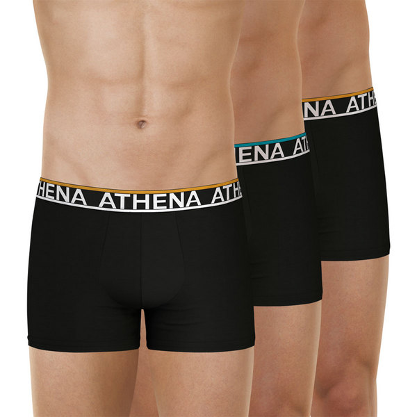 ATHENA Lot De 3 Boxers Homme Noir 1090846