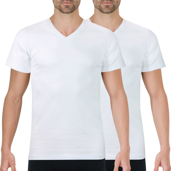 ATHENA Lot De 2 Tee-shirts Homme Col V Ecopack Blanc Photo principale