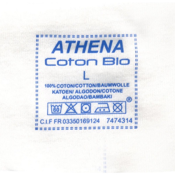 ATHENA Lot De 2 Tee-shirts Col V Homme Coton Bio Blanc Photo principale