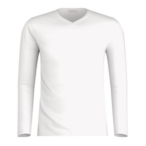 EMINENCE Tee-shirt Col V Manches Longues Homme Pur Coton Blanc