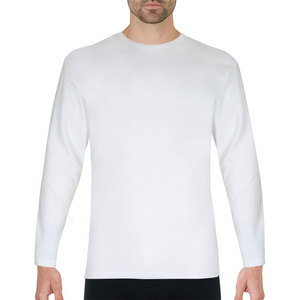 EMINENCE T-shirt Col Rond Manches Longues Homme Pur Coton Premium Blanc