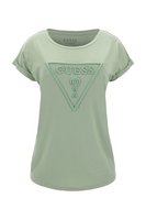 GUESS Tshirt Gros Logo Triangle Brod  -  Guess Jeans - Femme G8E7 GREEN AVENTURINE