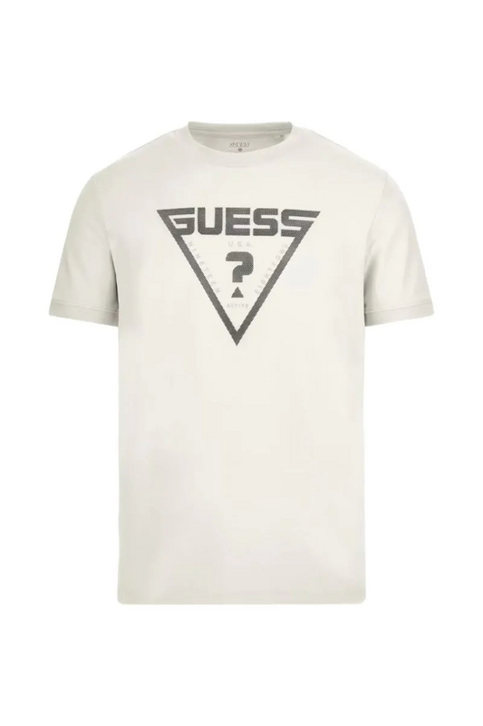 GUESS Tshirt Coton Logo Relief Queencie  -  Guess Jeans - Homme G011 Pure White