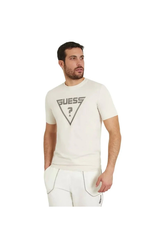 GUESS Tshirt Coton Logo Relief Queencie  -  Guess Jeans - Homme G011 Pure White Photo principale