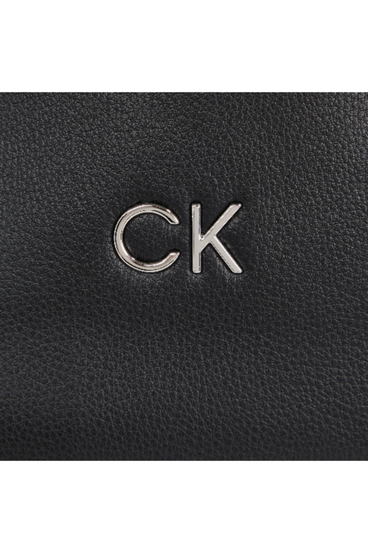 CALVIN KLEIN Sac Cabas Cuir Pu Logo Mtal  -  Calvin Klein - Femme BEH Ck Black Photo principale