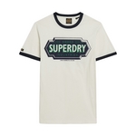 SUPERDRY Tee Shirt Superdry Ringer Workwear Graphic Blanc Marine Eclipse
