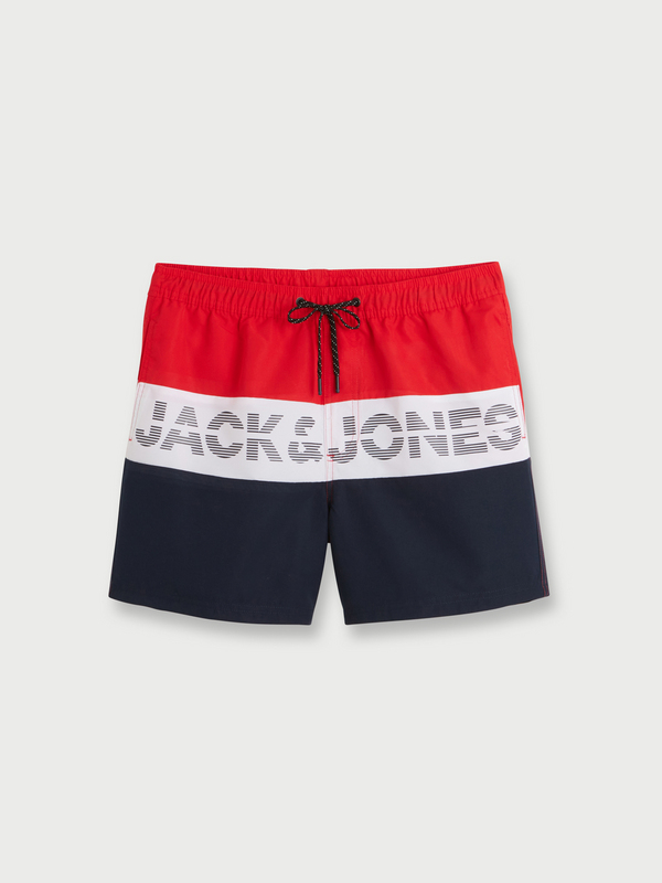 JACK AND JONES Short De Bain Color Block Avec Logo Rouge 1091082