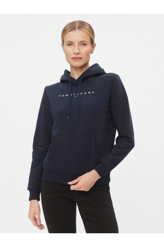 TOMMY JEANS Sweat Capuche Logo Brod  -  Tommy Jeans - Femme C1G Dark Night Navy Photo principale