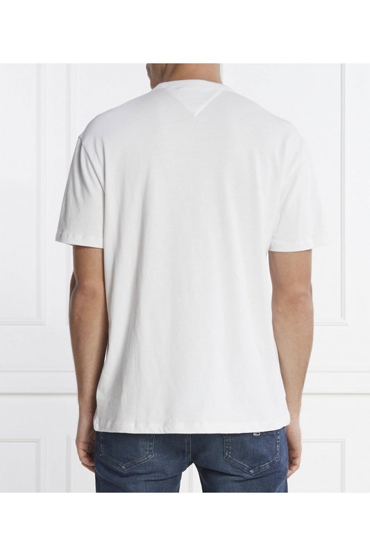 TOMMY JEANS Tshirt Uni Coton Patch Brod  -  Tommy Jeans - Homme YBR White Photo principale