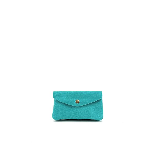 OH MY BAG Pochette Porte-monnaie En Cuir Nubuck Compo Suede Bleu turquoise Photo principale