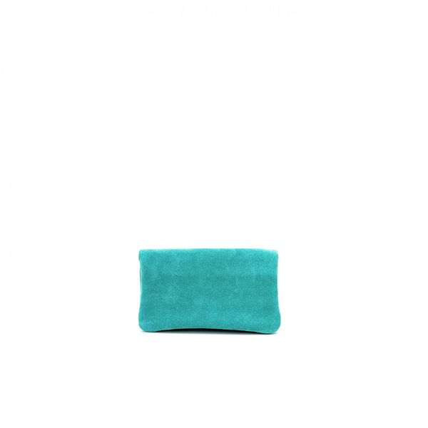 OH MY BAG Pochette Porte-monnaie En Cuir Nubuck Compo Suede Bleu turquoise Photo principale