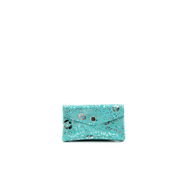 OH MY BAG Pochette Porte-monnaie En Cuir Nubuck Compo Bloom Bleu des mers du sud Photo principale