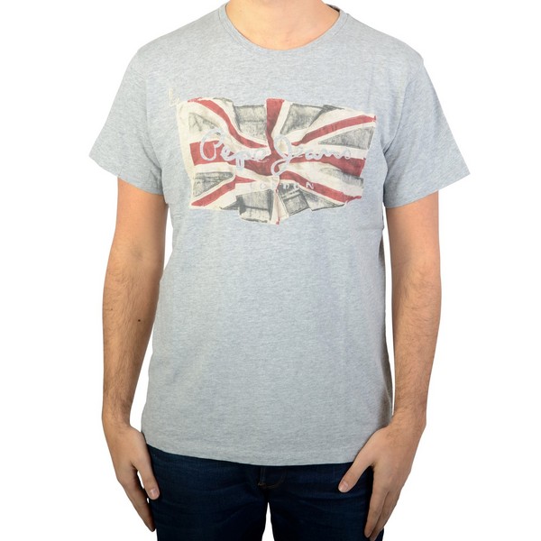 PEPE JEANS LONDON Tee-shirt Pepe Jeans Flag Gris 1091419