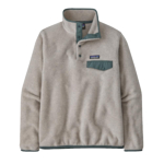 PATAGONIA Pull  Lightweight Synchilla Snap-t Oatmeal Heather W Nouveau Green