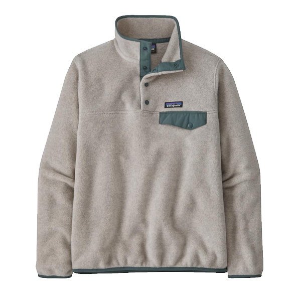 PATAGONIA Pull  Lightweight Synchilla Snap-t Oatmeal Heather W Nouveau Green 1091463