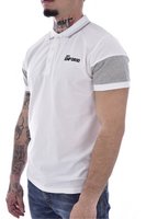 JUST EMPORIO Polo Stretch Logo Relief  -  Just Emporio - Homme WHITE/GREY MEL