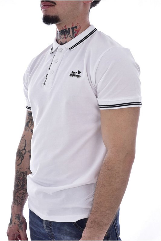 JUST EMPORIO Polo Coton Stretch Logo Print  -  Just Emporio - Homme WHITE Photo principale