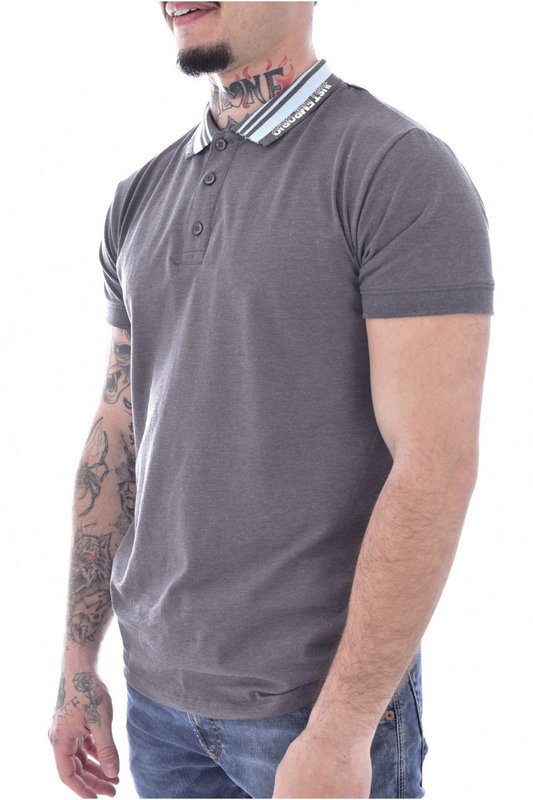 JUST EMPORIO Tshirt Col Polo Coton Stretch  -  Just Emporio - Homme ANTHRA MEL Photo principale