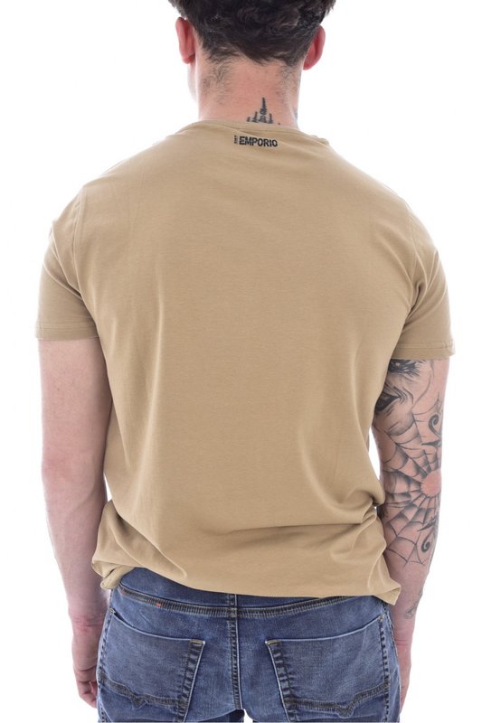 JUST EMPORIO Tshirt Stretch Bandes Logo  -  Just Emporio - Homme SAFARI BEIGE Photo principale
