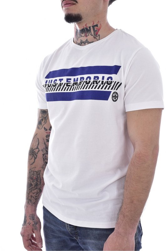 JUST EMPORIO Tshirt Coton Stretch Print Logo  -  Just Emporio - Homme WHITE 1091668