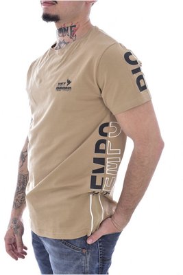 JUST EMPORIO Tshirt Coton Stretch Logo Latral  -  Just Emporio - Homme SAFARI BEIGE