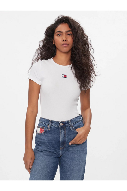 TOMMY JEANS Tshirt Cotel Stretch  -  Tommy Jeans - Femme YBR White Photo principale