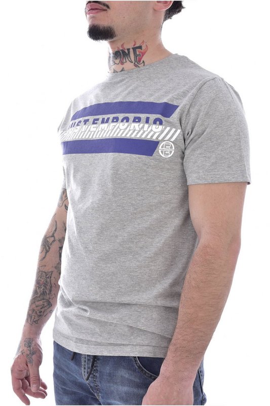 JUST EMPORIO Tshirt Coton Stretch Print Logo  -  Just Emporio - Homme GREY MEL 1091690
