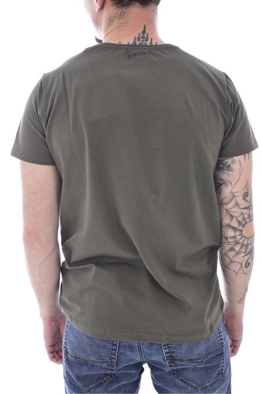 JUST EMPORIO Tshirt Stretch Gros Logo Print Relief  -  Just Emporio - Homme KHAKI/BLACK Photo principale