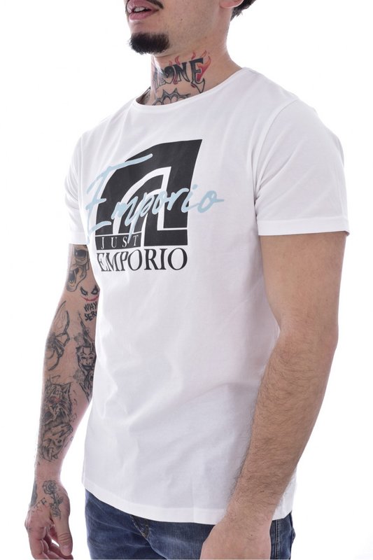 JUST EMPORIO Tshirt Coton Stretch Gros Logo  -  Just Emporio - Homme WHITE 1091692