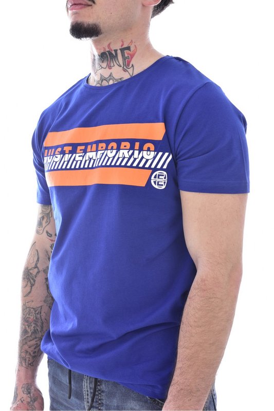 JUST EMPORIO Tshirt Coton Stretch Print Logo  -  Just Emporio - Homme ROYAL BLUE Photo principale