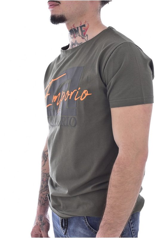 JUST EMPORIO Tshirt Coton Stretch Gros Logo  -  Just Emporio - Homme KHAKI Photo principale