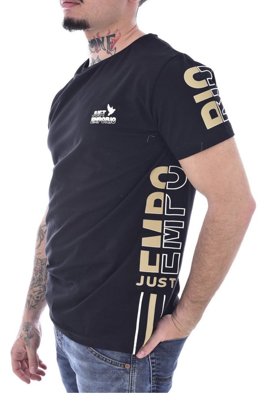 JUST EMPORIO Tshirt Coton Stretch Logo Latral  -  Just Emporio - Homme BLACK 1091712