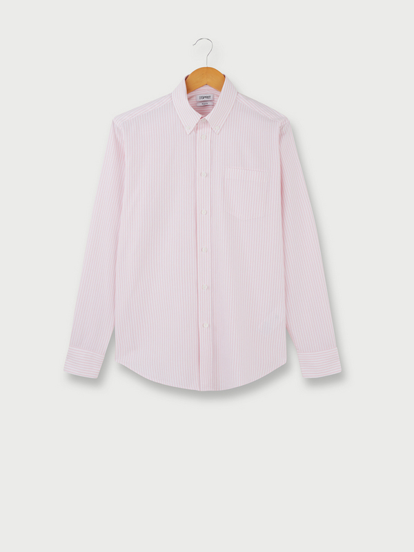 ESPRIT Chemise Manches Longues  Rayures, Coupe Regular Rose Photo principale