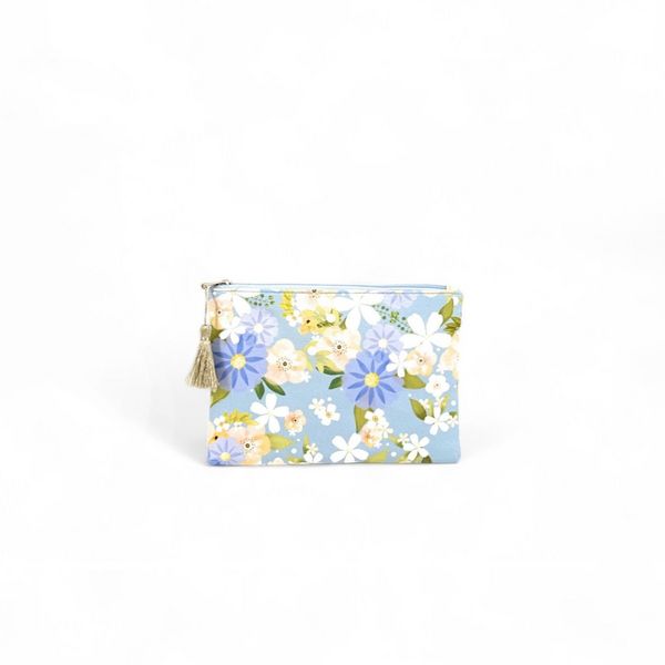 OH MY BAG Trousse En Coton Imprim Fleurs Blossom Bleu ciel Photo principale
