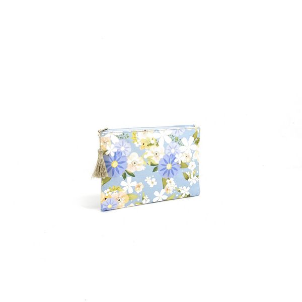 OH MY BAG Trousse En Coton Imprim Fleurs Blossom Bleu ciel Photo principale