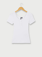 PIECES Tee-shirt Ajust Ctes Plates Uni Blanc