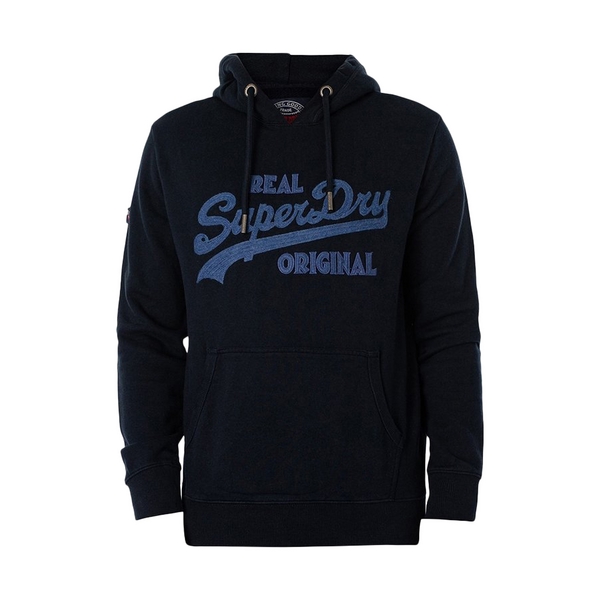 SUPERDRY Sweat Capuche Superdry Essential Embroidered Hoodie Marine Eclipse Photo principale