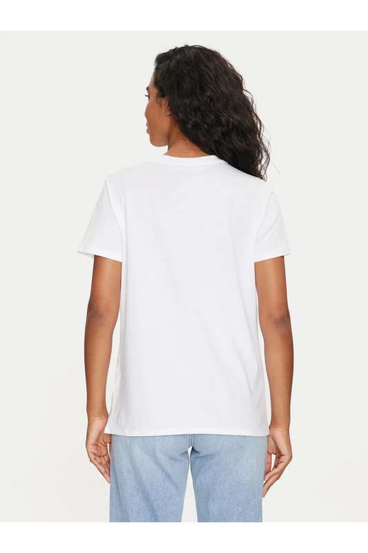 GUESS Tshirt Srigraphi Strass Malibu  -  Guess Jeans - Femme G011 Pure White Photo principale
