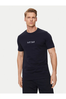 GUESS Tshirt 100% Coton Logo Brod  -  Guess Jeans - Homme G7V2 SMART BLUE