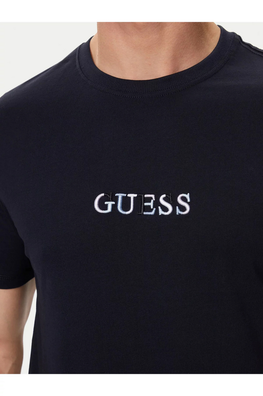 GUESS Tshirt 100% Coton Logo Brod  -  Guess Jeans - Homme G7V2 SMART BLUE Photo principale