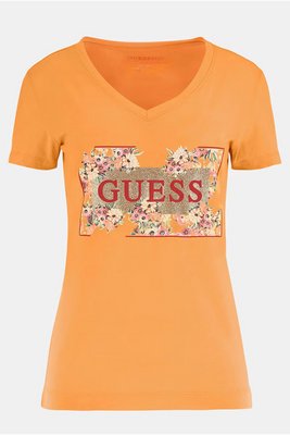 GUESS Tshirt Stretch Print Fleuri  -  Guess Jeans - Femme G3H5 SUN STONE