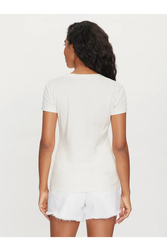 GUESS Tshirt Stretch Print Fleuri  -  Guess Jeans - Femme G012 CREAM WHITE Photo principale