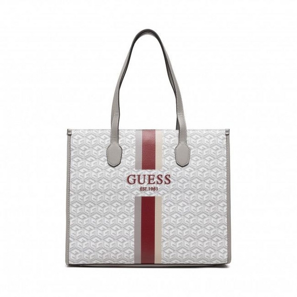 GUESS Cabas Et Sac Shopping   Guess Silvana Tote Stone 1092370