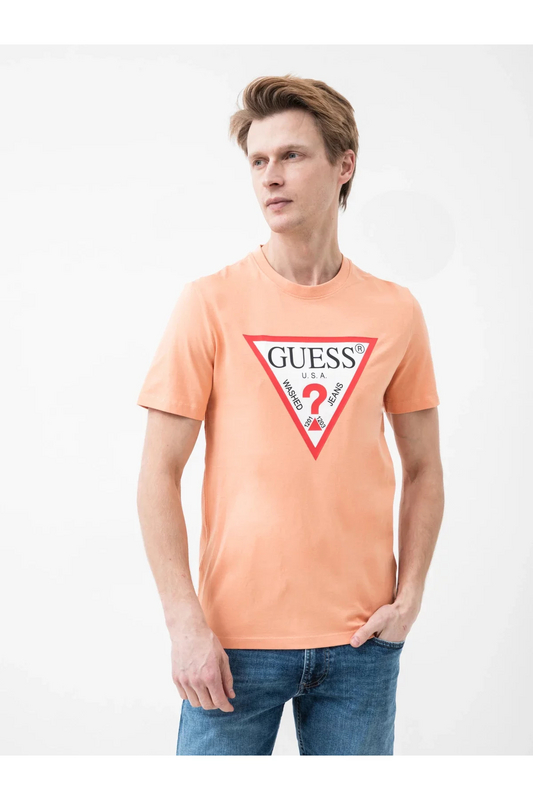 GUESS Tshirt Slim Fit Logo Iconique  -  Guess Jeans - Homme G3G8 SWEET PEACH 1092516