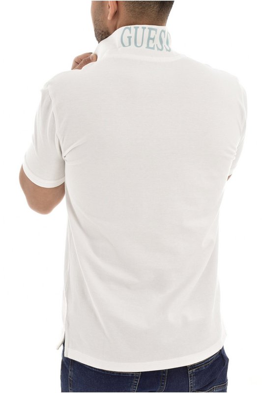 GUESS Polo Regular Fit 100% Coton  -  Guess Jeans - Homme G011 Pure White Photo principale