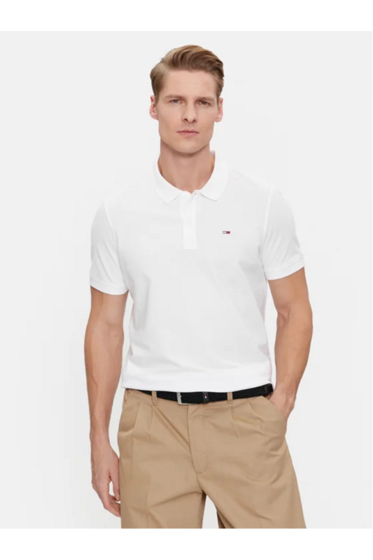 TOMMY JEANS Polo 100% Coton Bio  -  Tommy Jeans - Homme YBR White 1093546