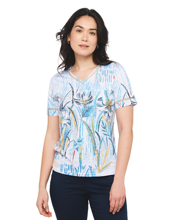 CHRISTINE LAURE Tee-shirt Botanique Bleu 1093672