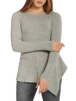 LISCA Top Asymtrique Manches Longues Cosy gris